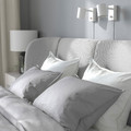 TUFJORD Upholstered bed frame, Tallmyra white/black, Standard Double