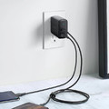 Aukey Dual-Port PD Charger with Dynamic Detect Wall Charger 2xUSB Power Delivery (1xUSB A+1xUSB C) PA-D1 EU Plug