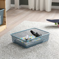 TROFAST Storage combination with boxes, light white stained pine/grey-blue, 93x44x52 cm