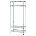 OMAR Shelving unit with clothes rail, galvanised, 92x50x201 cm