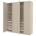 PAX / FLISBERGET Wardrobe combination, grey-beige/grey-beige, 200x60x236 cm