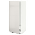 METOD High cabinet for fridge/freezer, white, Ringhult light grey, 60x60x140 cm