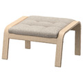 POÄNG Footstool, white stained oak veneer/Gunnared beige