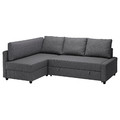 FRIHETEN / KLAGSHAMN Corner sofa-bed with storage, Skiftebo dark grey