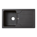 Cooke&Lewis Granite Kitchen Sink Arber 1 Bowl with Drainer, black