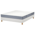 LYNGÖR Divan bed, Vesteröy medium firm/light blue white, 160x200 cm