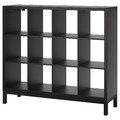 KALLAX Shelving unit with underframe, black-brown/black, 147x129 cm