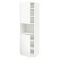 METOD High cab f micro w 2 doors/shelves, white/Voxtorp matt white, 60x60x200 cm