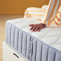 NORDLI Bed frame with storage and mattress, with headboard white/Vågstranda medium firm, 160x200 cm