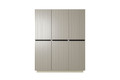 Wardrobe with Drawer Unit Nicole 150 cm, cashmere, black handles