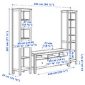 HEMNES TV storage combination, white stain, 245x197 cm