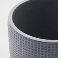 BÄCKDRÅG Plant pot, dotted surface/white grey, 15 cm