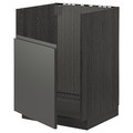 METOD Base cabinet f BREDSJÖN sink, black/Voxtorp dark grey, 60x60 cm