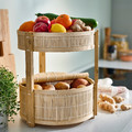 KANELMOTT Vegetable/fruit basket, set of 2, bamboo