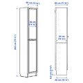 BILLY / OXBERG Bookcase with doors, oak effect, 40x30x202 cm