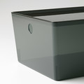 KUGGIS Box with lid, transparent black, 26x35x15 cm