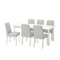 STRANDTORP / BERGMUND Table and 6 chairs, white/Orrsta light grey, 150/205/260 cm