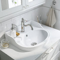 TÄNNFORSEN / RUTSJÖN Wash-stand/wash-basin/tap, white/black marble effect, 122x49x76 cm
