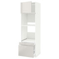 METOD / MAXIMERA Hi cab f ov/combi ov w dr/2 drwrs, white/Ringhult light grey, 60x60x200 cm