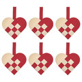 VINTERFINT Tree ornament, heart-shaped red/white