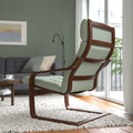 POÄNG Armchair, brown/Gunnared light green