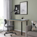 LAGKAPTEN / ADILS Desk, grey-turquoise/black, 120x60 cm