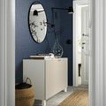 BESTÅ Storage combination with doors, white/Lappviken/Stubbarp light grey-beige, 120x42x74 cm