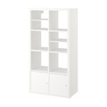 KALLAX Shelving unit, with 2 doors/with 2 shelf inserts white, 147x77 cm