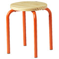 DOMSTEN Stool, orange/pine