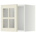 METOD Wall cabinet with glass door, white/Bodbyn off-white, 40x40 cm