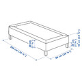 LYNGÖR Slatted mattress base with legs, white, 90x200 cm