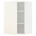 METOD Wall cabinet with shelves, white/Vallstena white, 60x80 cm