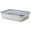 IKEA 365+ Food container with lid, large rectangular/stainless steel plastic, 3 l