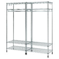 OMAR Shelving unit with clothes rail, galvanised, 186x50x201 cm