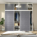 PLATSA Wardrobe with 6 sliding doors, white Larkollen/dark grey, 180x57x221 cm