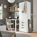 SMÅSTAD / PLATSA Wardrobe, white white/with 3 drawers, 60x42x181 cm