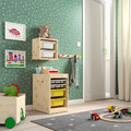 TROFAST Storage combination w boxes/trays, light white stained pine grey/yellow, 32x44x52 cm