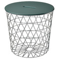 KVISTBRO Storage table, silver-colour/dark grey-green, 44 cm