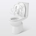 GoodHome Close-coupled Rimless Toilet with Soft Close Seat Cavally Slim 3/6L, horizontal