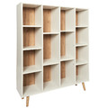 Bookcase Shelving Unit Zuzanne, large, white/natural