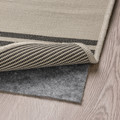 VIRKLUND Rug flatwoven, in/outdoor, beige/dark grey, 160x230 cm