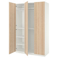 PAX / FORSAND Wardrobe combination, white/white stained oak effect, 150x60x236 cm