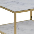 Bedside Table Nightstand Alisma, white/gold