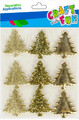 Craft Christmas Stickers Christmas Tree 9pcs, gold