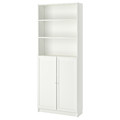 BILLY / OXBERG Bookcase with doors, white, 80x30x202 cm