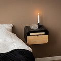 Bedside Table Wall-Mounted Nighstand Joliet edge, black