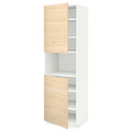 METOD High cab f micro w 2 doors/shelves, white/Askersund light ash effect, 60x60x200 cm