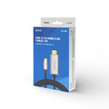 Savio Cable CL-170 HDMI 2.0B - USB-C v3.1, 1m, silver-black, golden tips