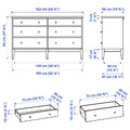 IDANÄS Bedroom furniture, set of 4, white, 160x200 cm