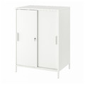 TROTTEN Cabinet with sliding doors, white, 80x110 cm